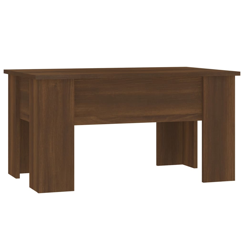Coffee Table Brown Oak Engineered Wood Medium Adjustable Armrests