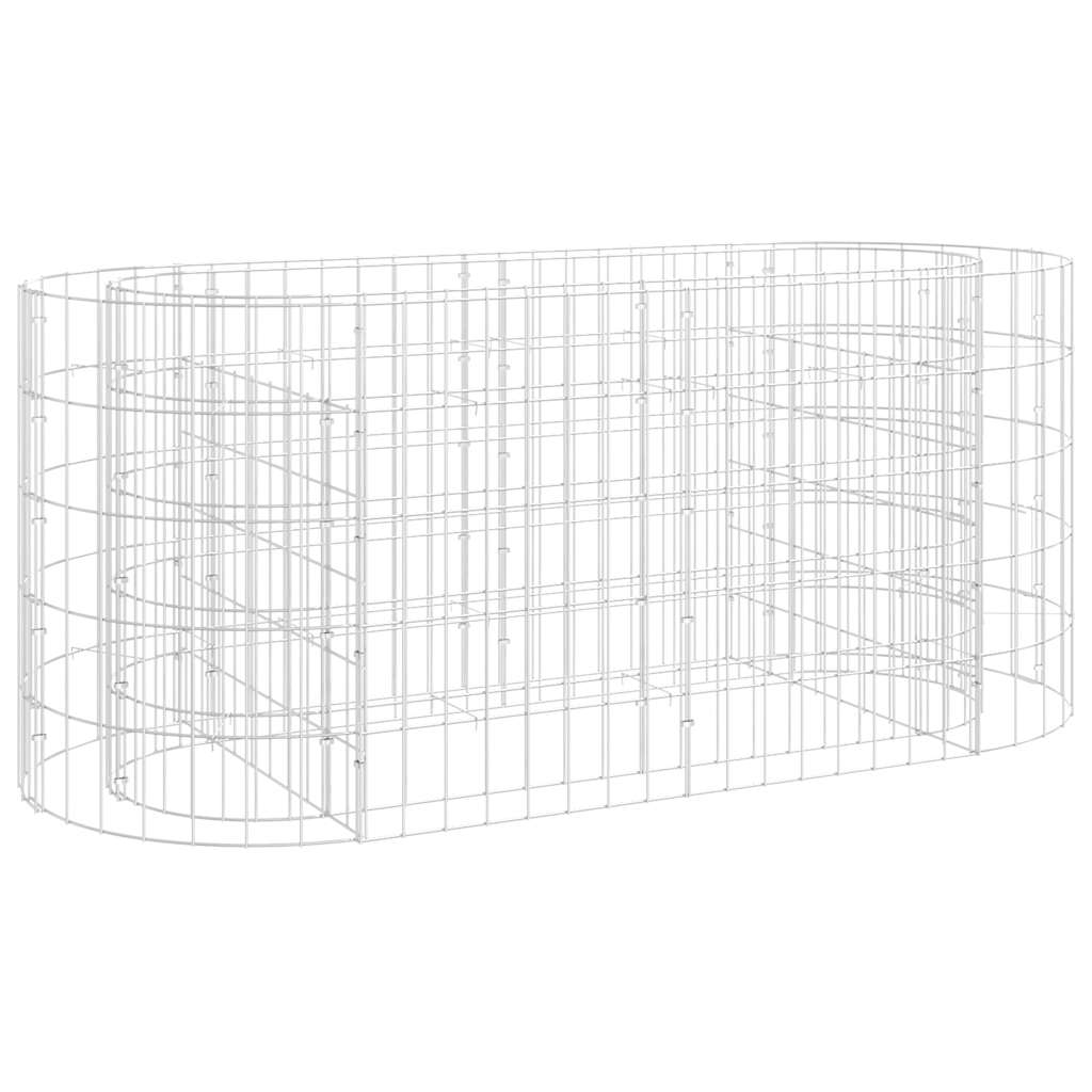 Gabion Raised Bed Silver Galvanized iron 47.2 x 19.7 x 19.7 in