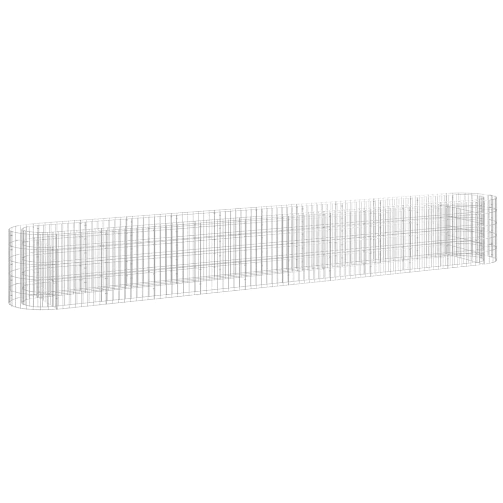 Gabion Raised Bed Silver Galvanized Iron 157.5 x 19.7 x 19.7 in