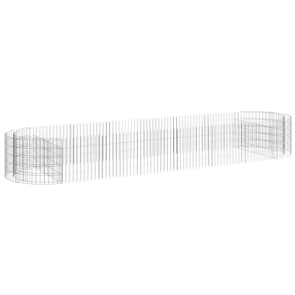 Gabion Raised Bed Silver Galvanized Iron Large Gabion Raised Bed