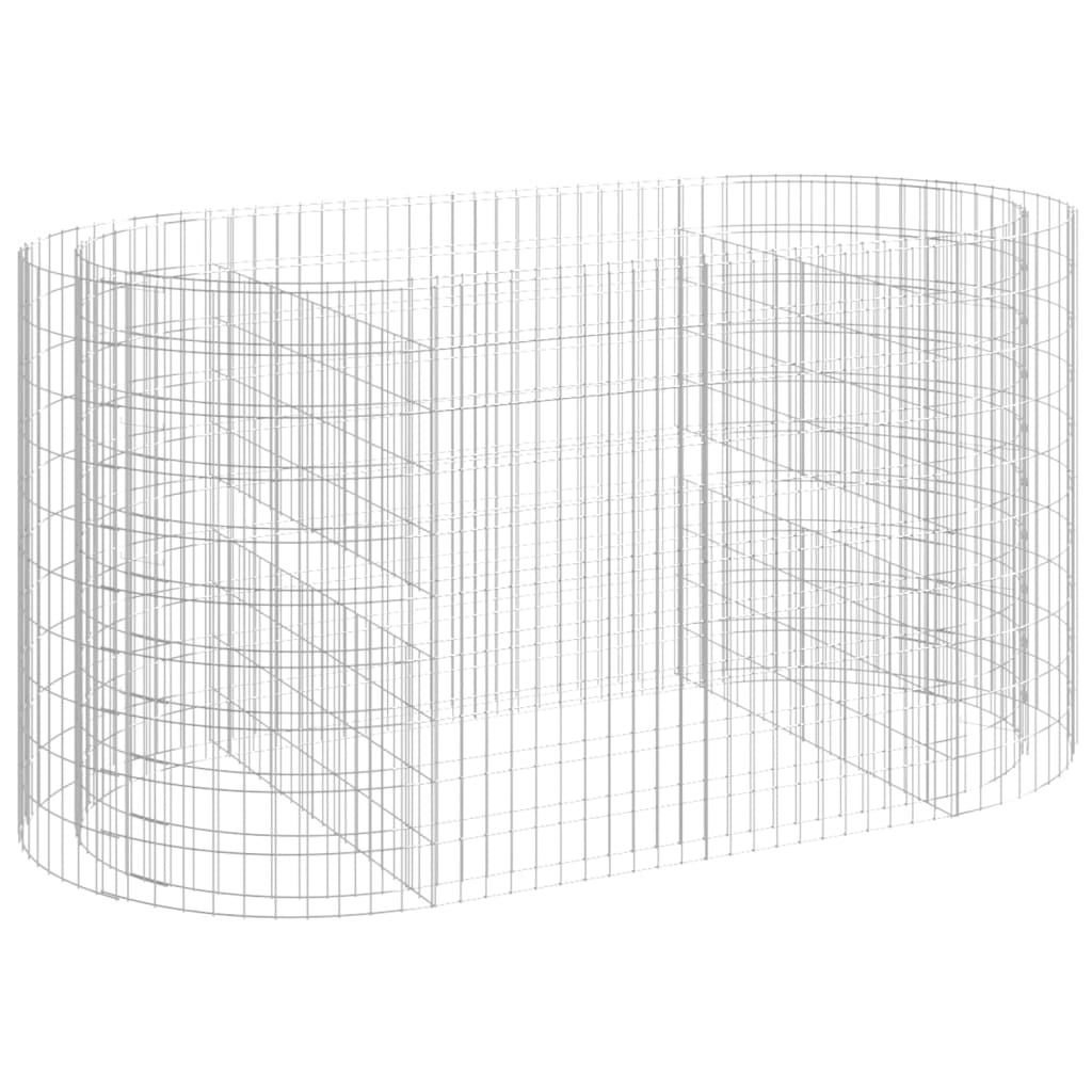 Gabion Raised Bed Silver Galvanized Iron Large Durable