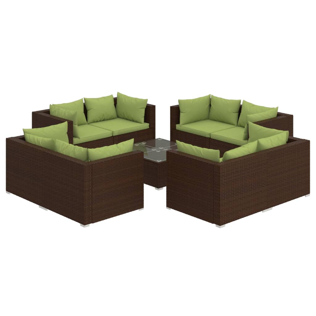 Garden Lounge Set Brown
