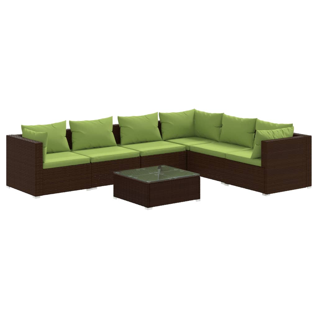 Outdoor Lounge Set Brown, Green