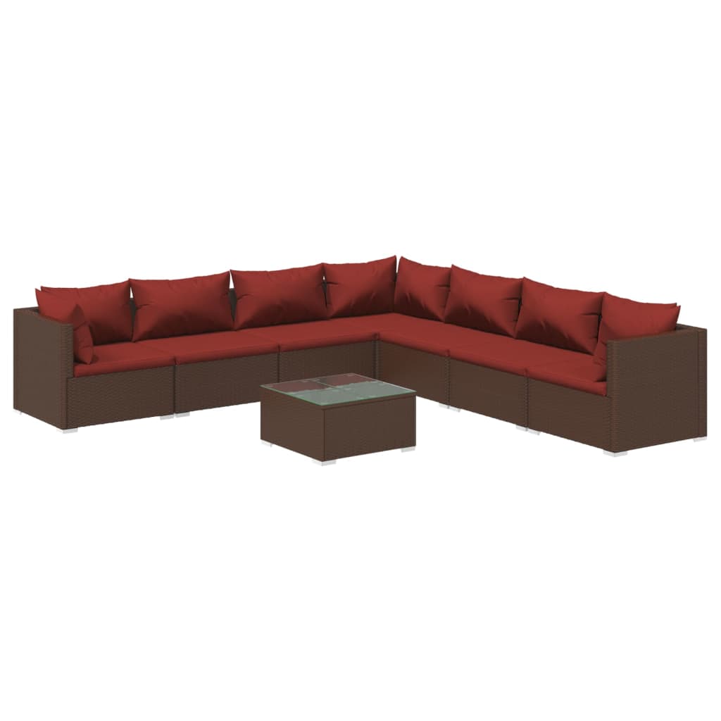 Garden Lounge Set Brown, Cinnamon Red