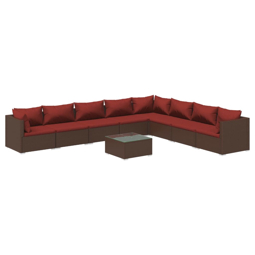 Garden Lounge Set Brown