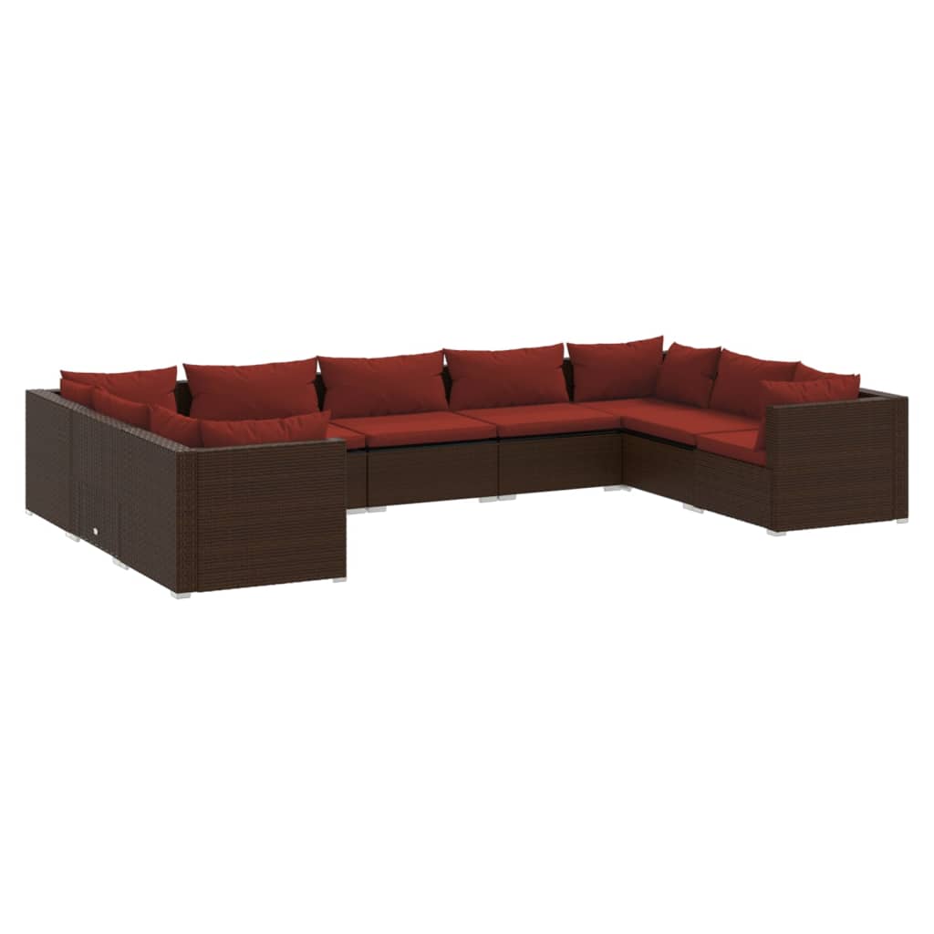 Garden Lounge Set Brown PE rattan Large Modular