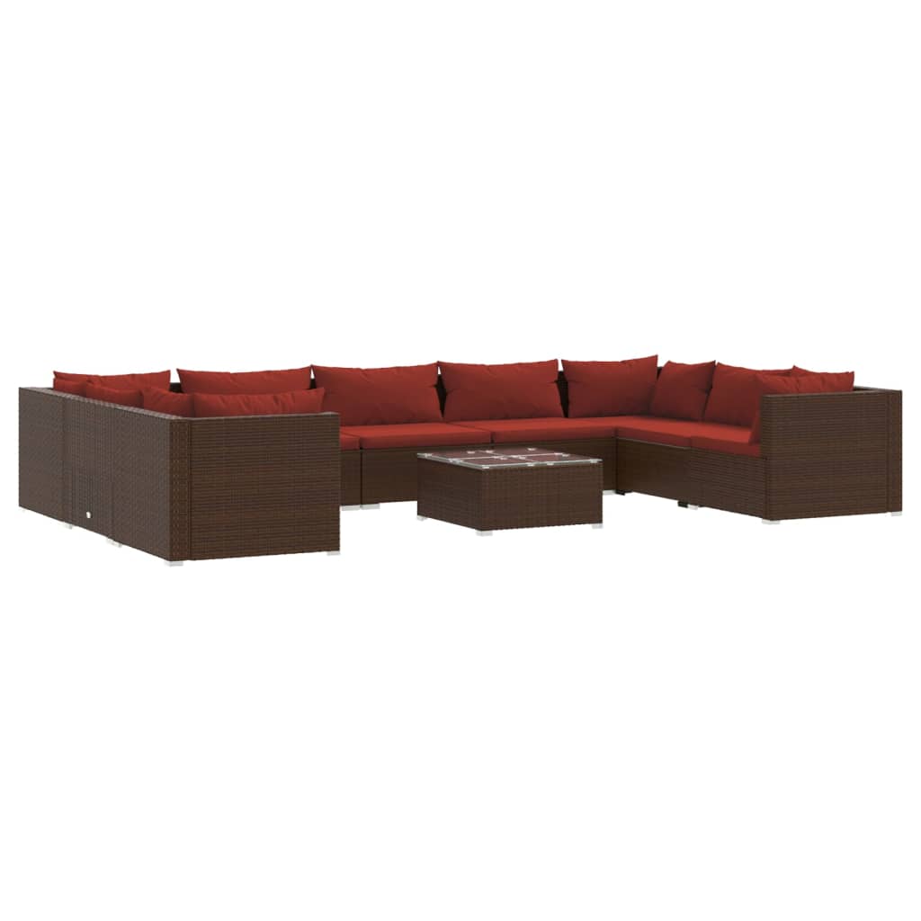 Garden Lounge Set Brown PE rattan Large Modular