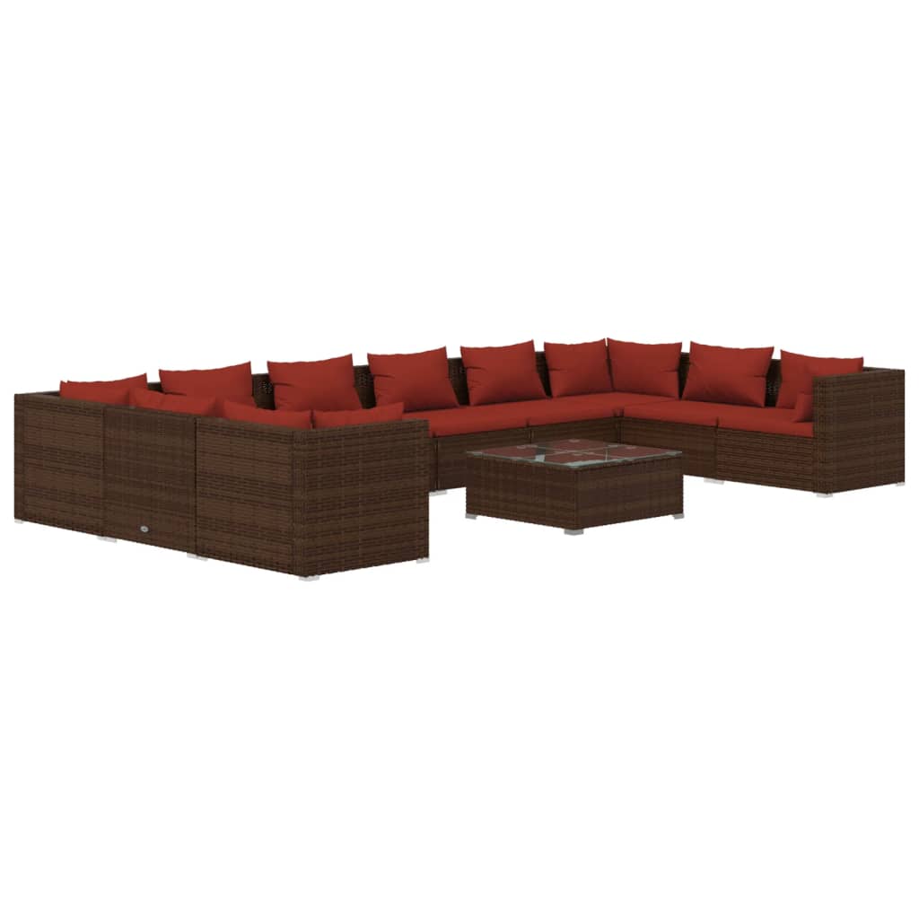 Garden Lounge Set Brown, Cinnamon Red