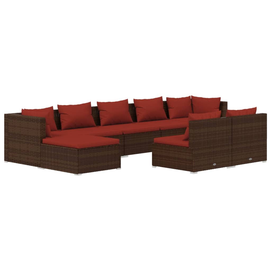 Garden Lounge Set Brown, Cinnamon Red