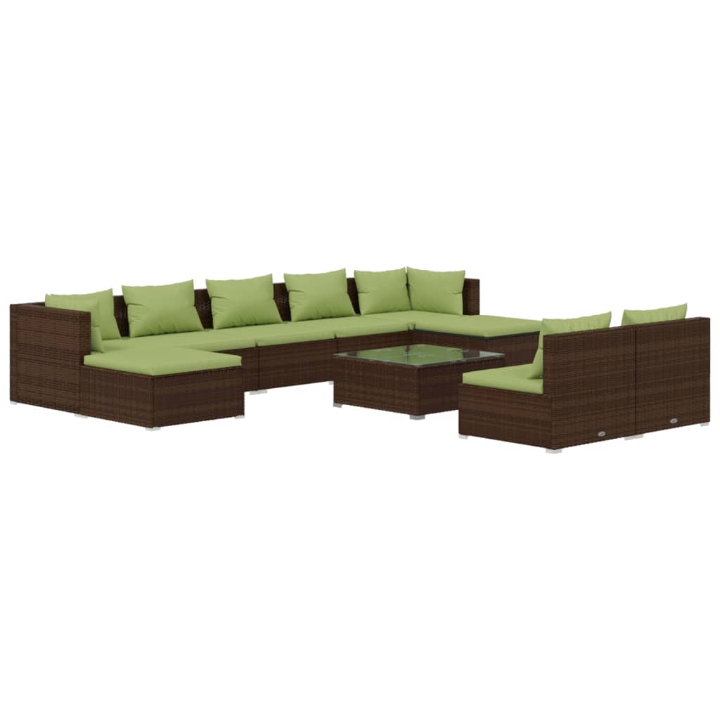 Garden Lounge Set Brown PE rattan Large Modular