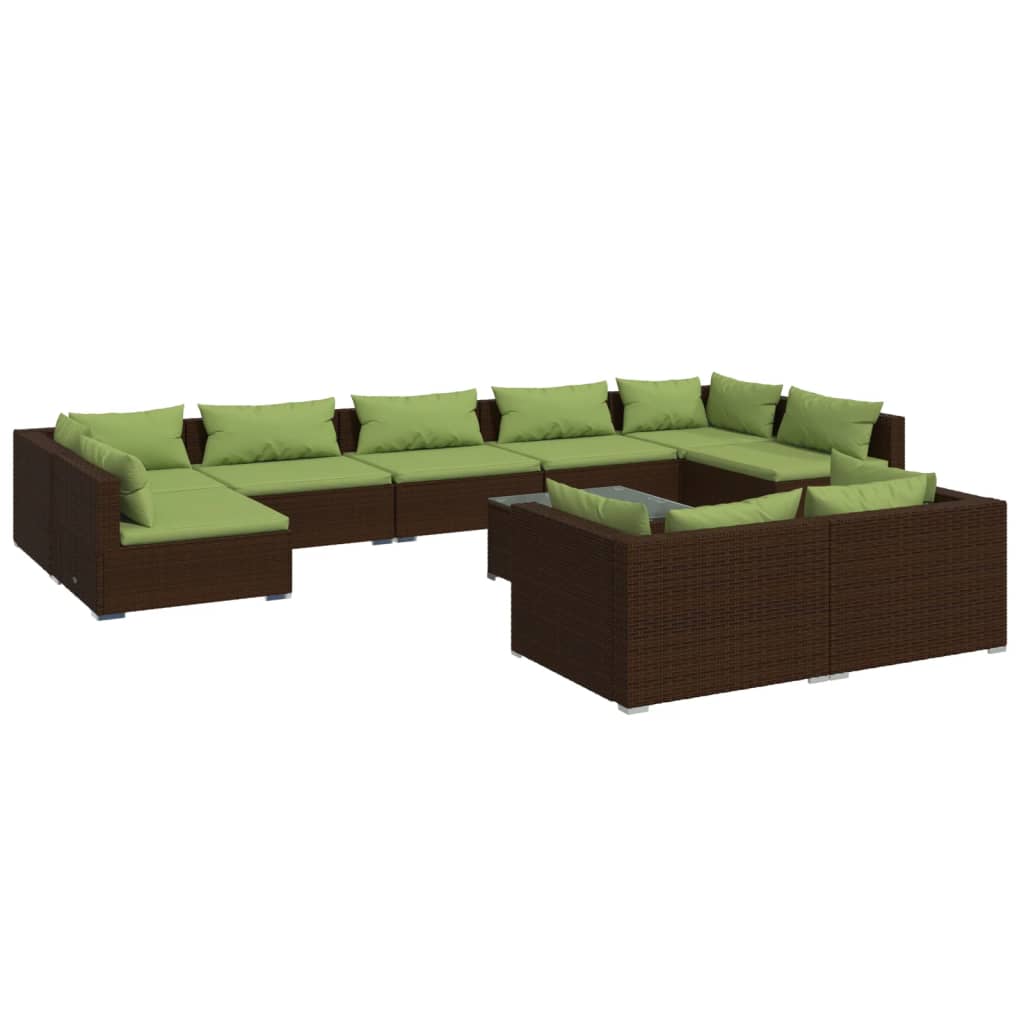 Garden Lounge Set Brown PE rattan Large Modular