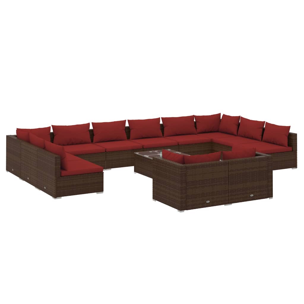 Garden Lounge Set Brown PE rattan Large Garden Lounge Set