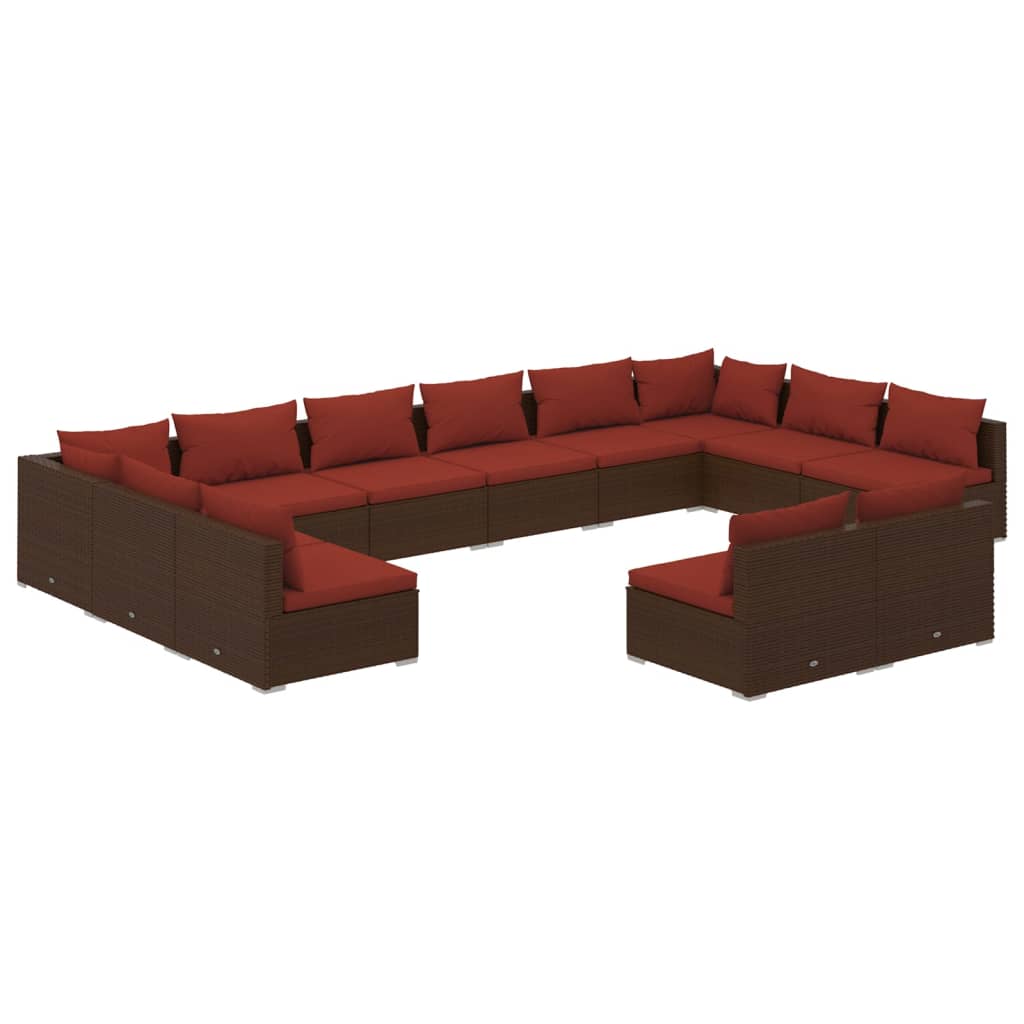 Garden Lounge Set Brown, Cinnamon Red