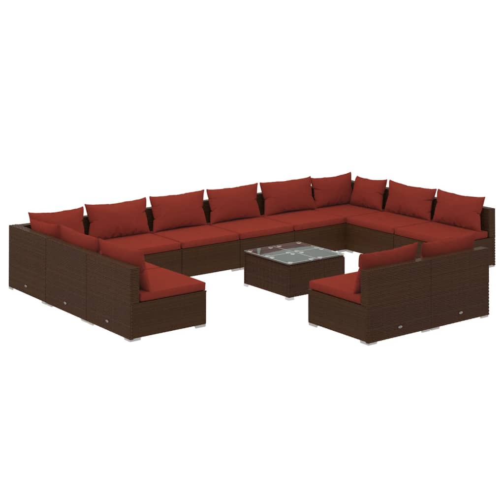 Garden Lounge Set Brown