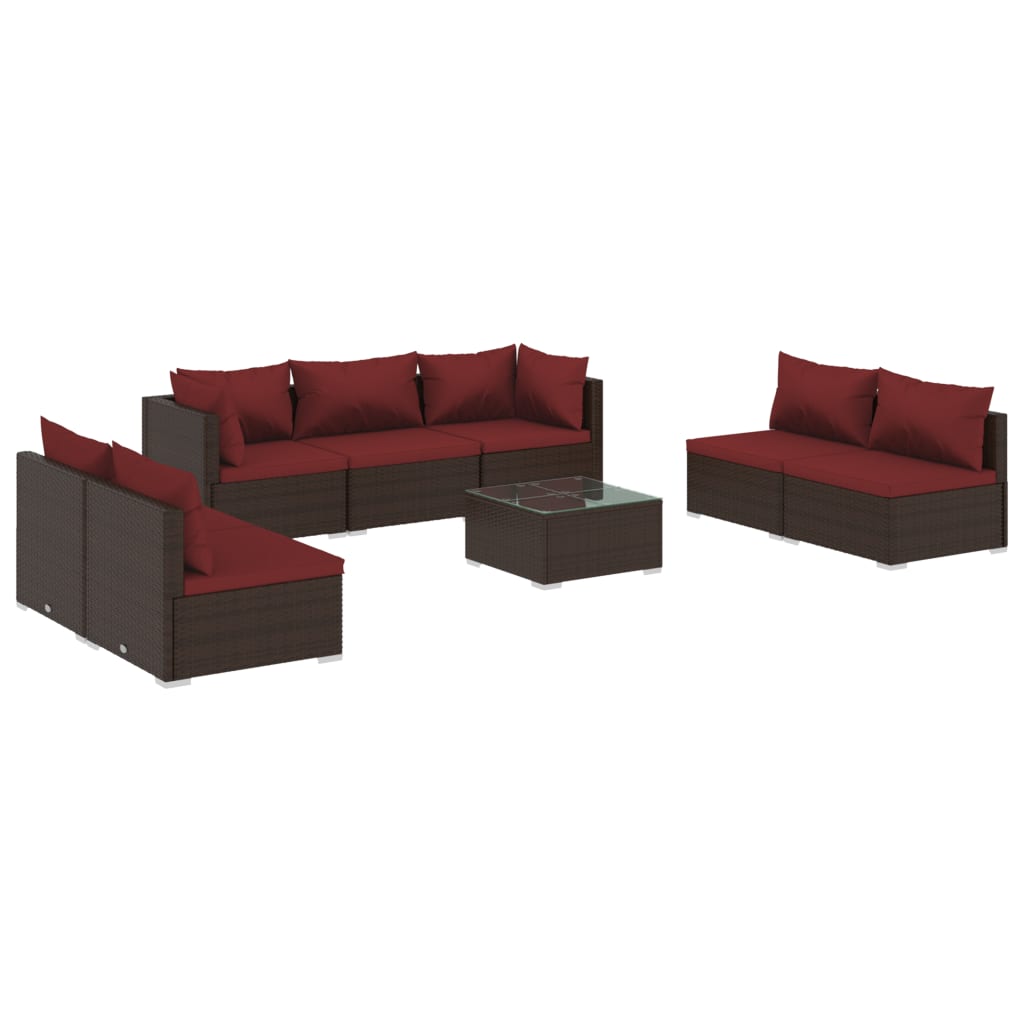 Garden Lounge Set Brown