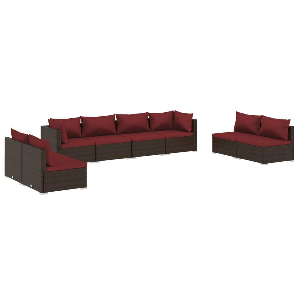 Garden Lounge Set Brown PE rattan Large Modular Garden Sofa Set