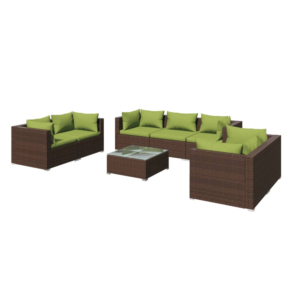 Garden Lounge Set Brown