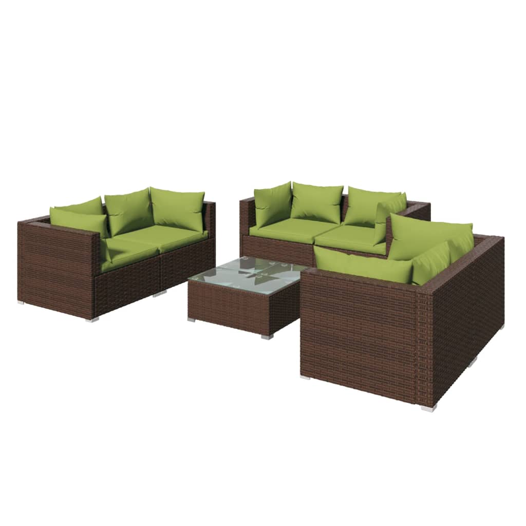 Garden Lounge Set Brown and Green
