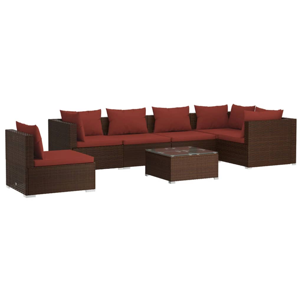 Garden Lounge Set Brown