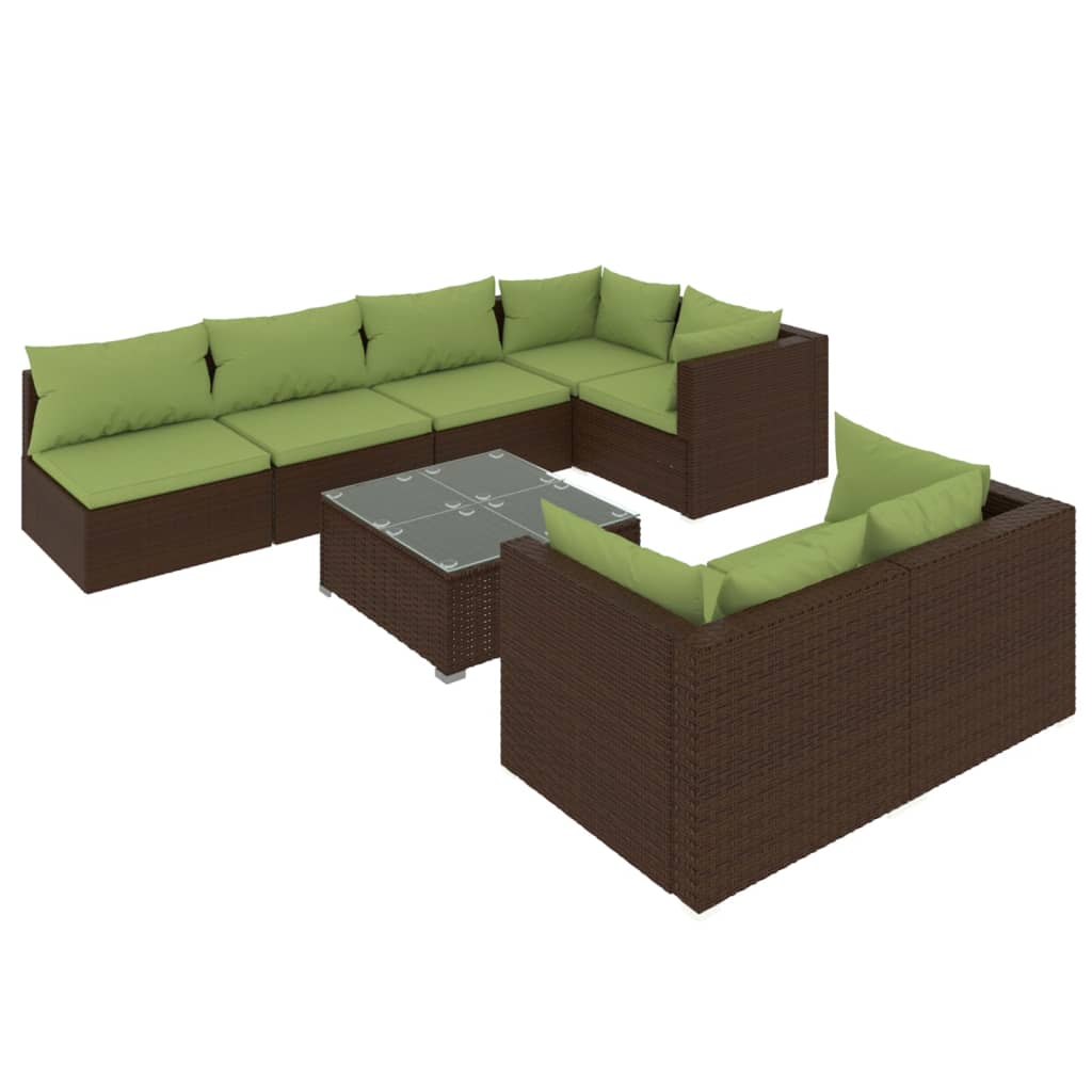 Garden Lounge Set Brown
