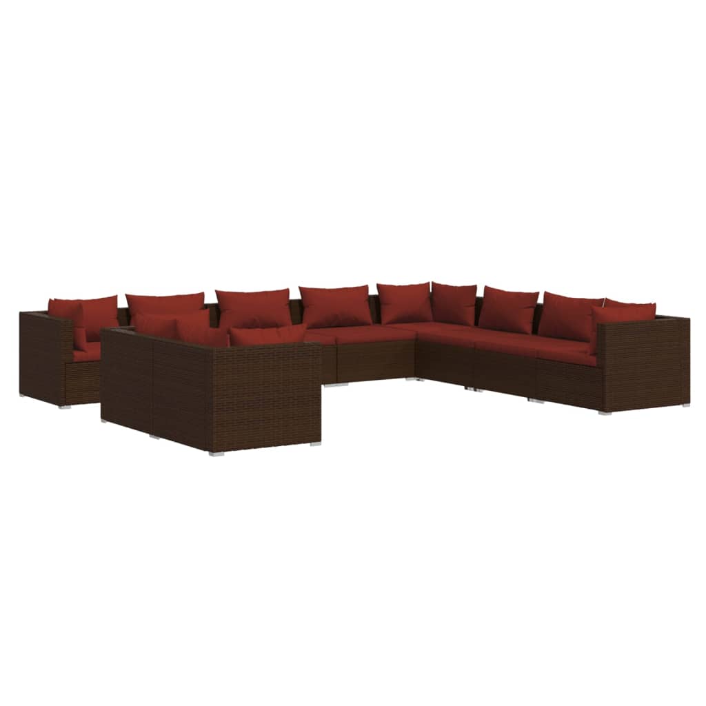 Garden Lounge Set Brown