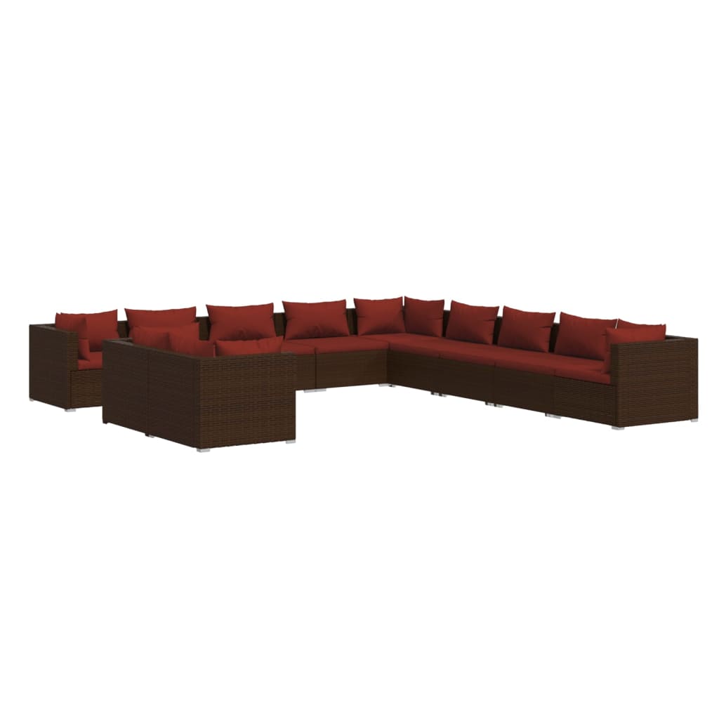 Garden Lounge Set Brown, Cinnamon Red