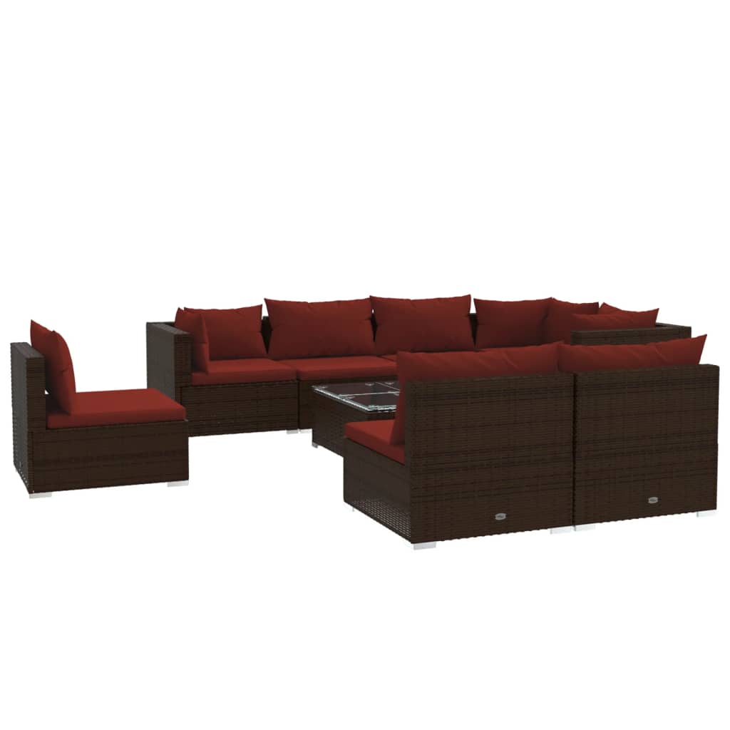Garden Lounge Set Brown, Cinnamon red