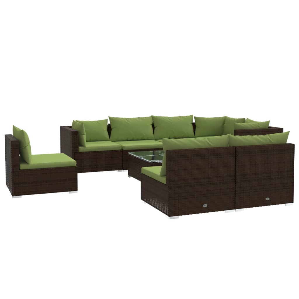 Garden Lounge Set Brown and Green
