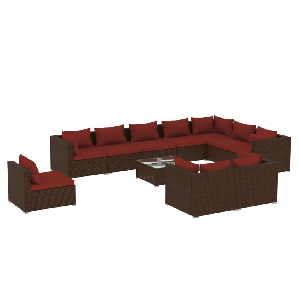 Garden Lounge Set Brown and Cinnamon red