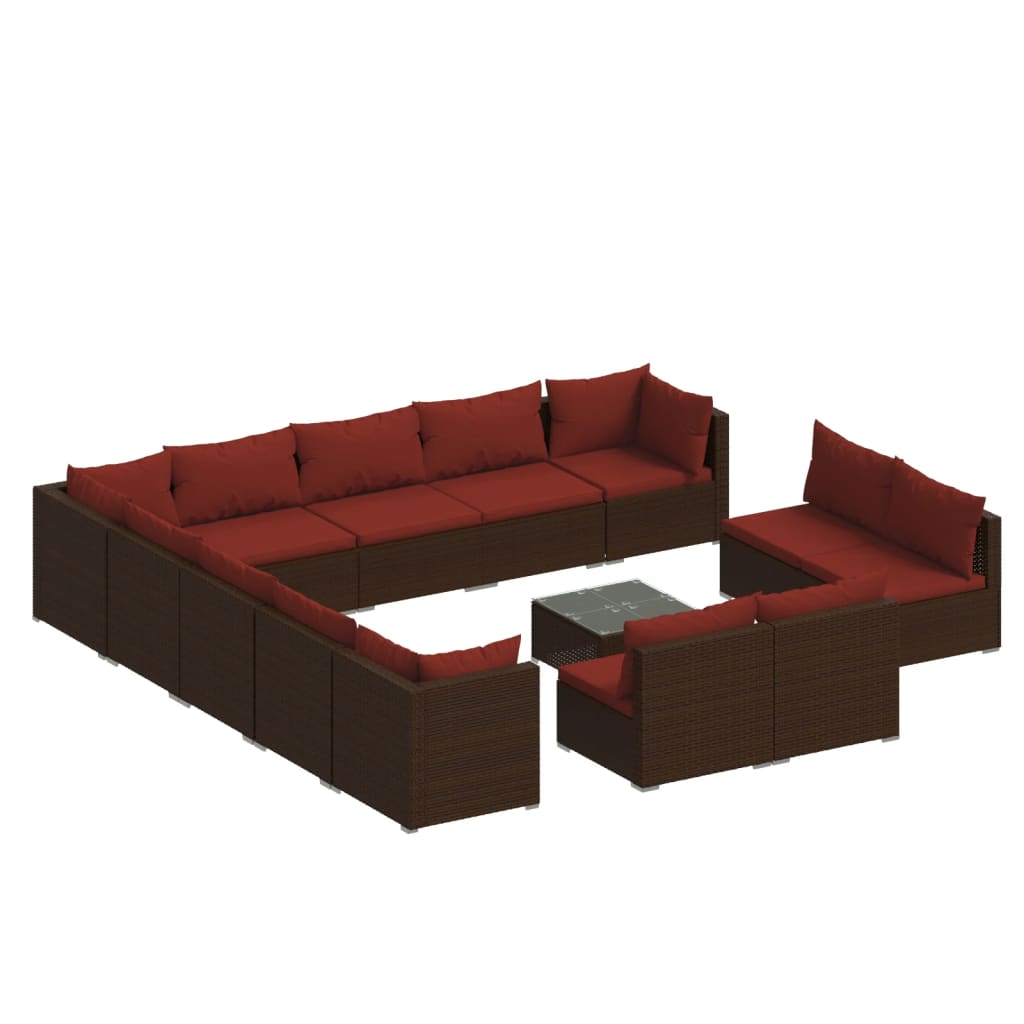 Garden Lounge Set Brown, Cinnamon Red