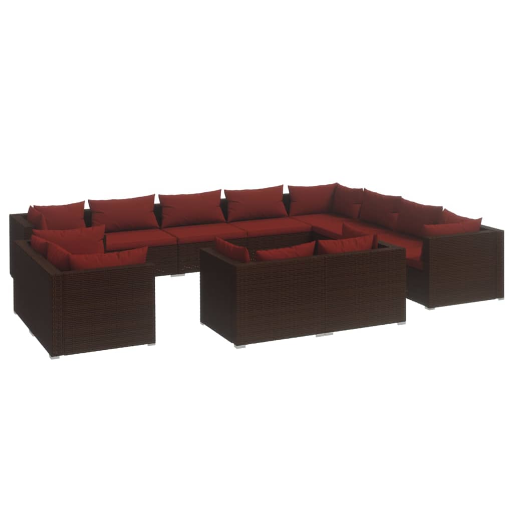 Garden Lounge Set Brown, Cinnamon Red