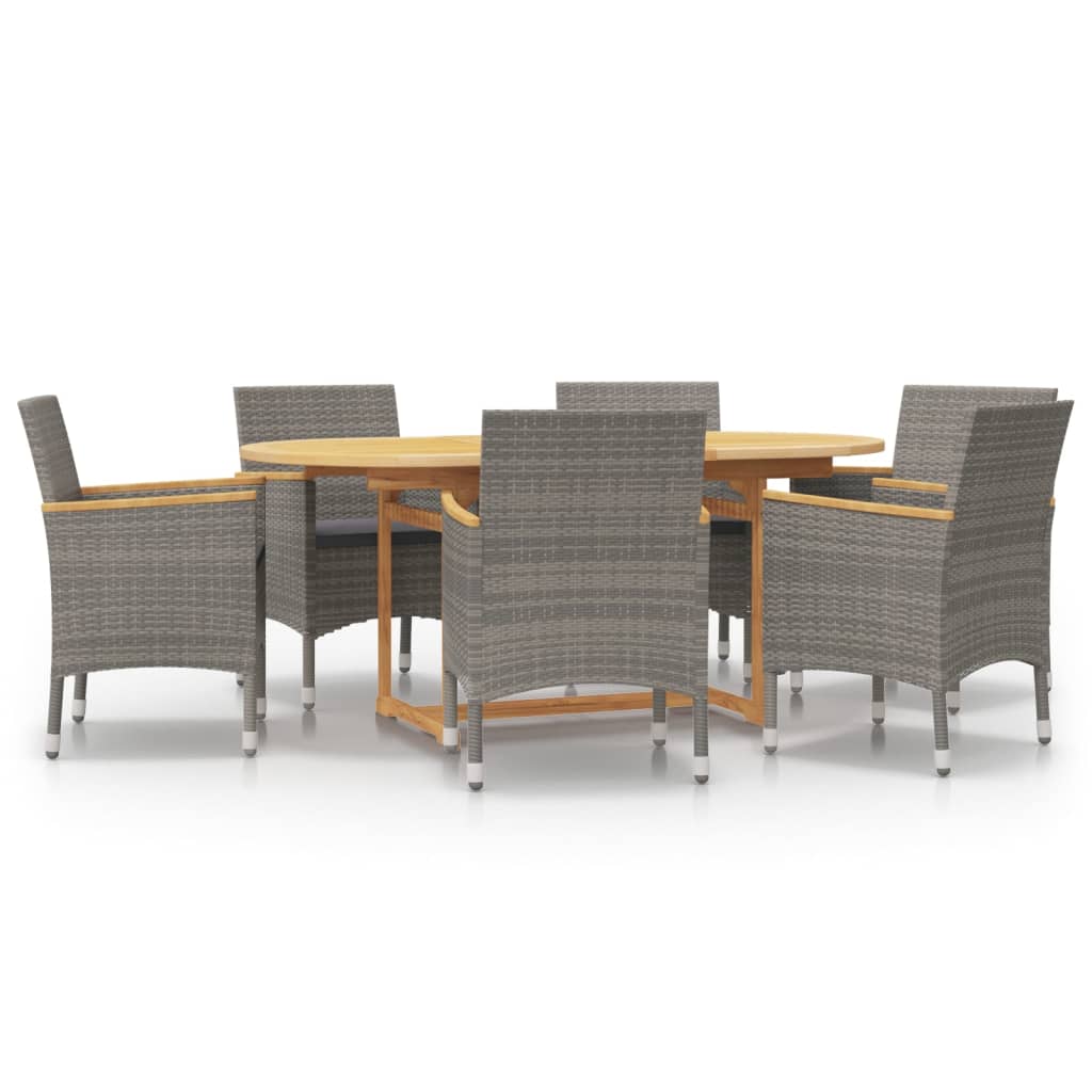 Patio Dining Set Set of 6 Gray