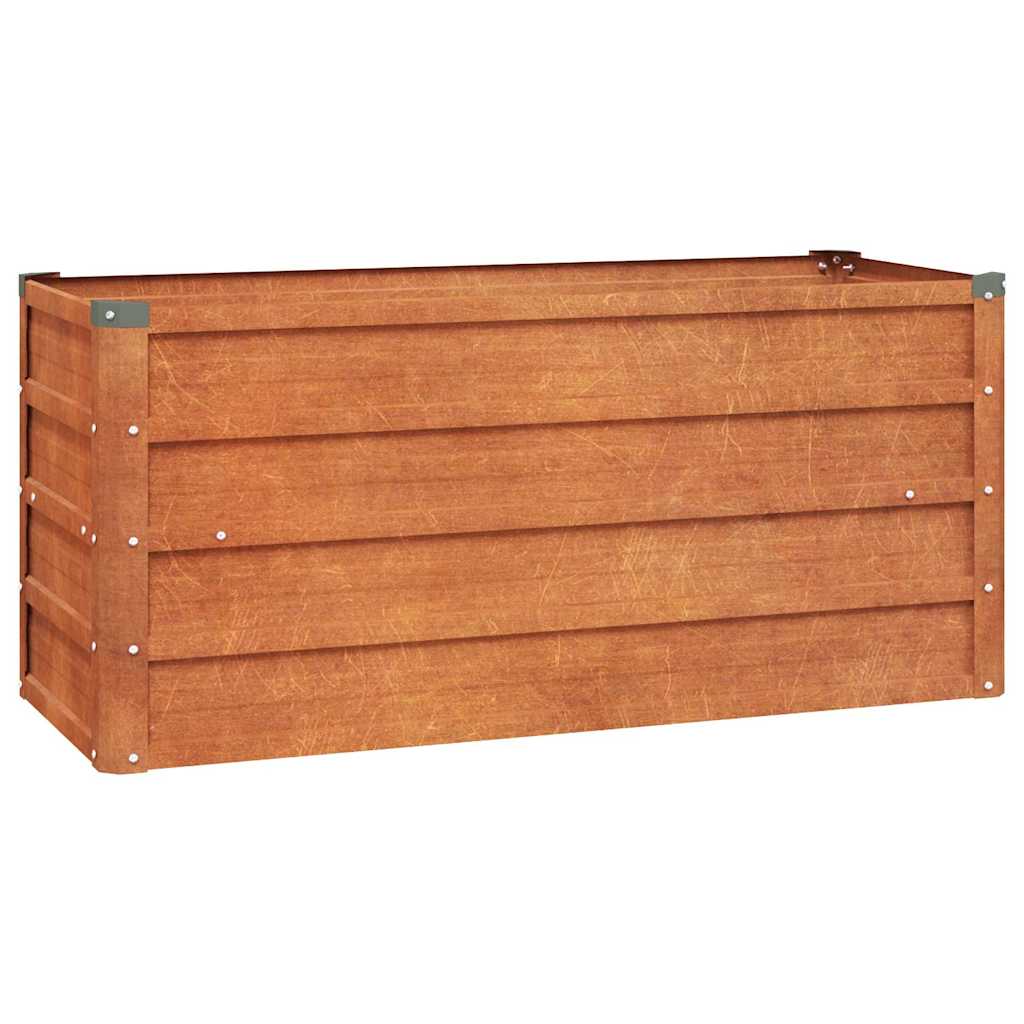Garden Raised Bed Rusty Brown Corten Steel 39.4 x 15.7 x 17.7 in