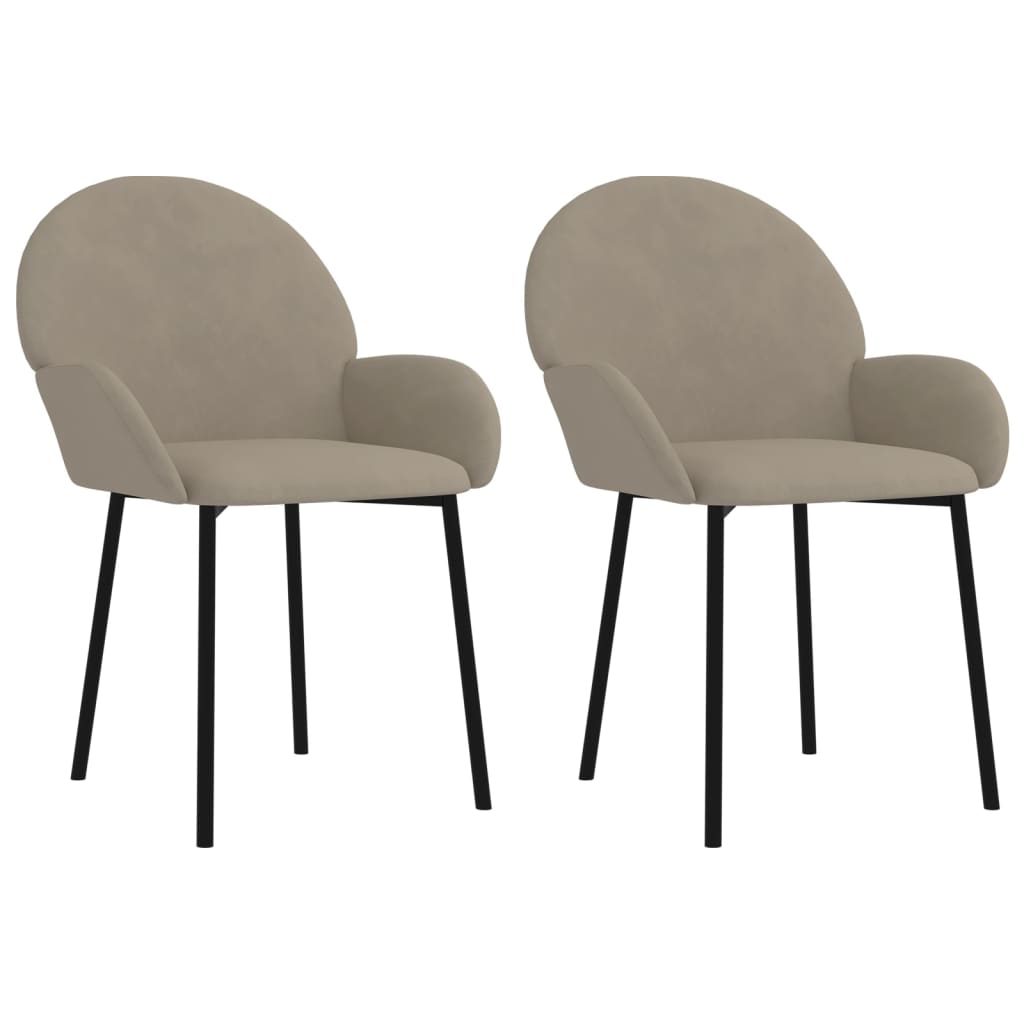 Dining Chair Set of 2 Light Grey