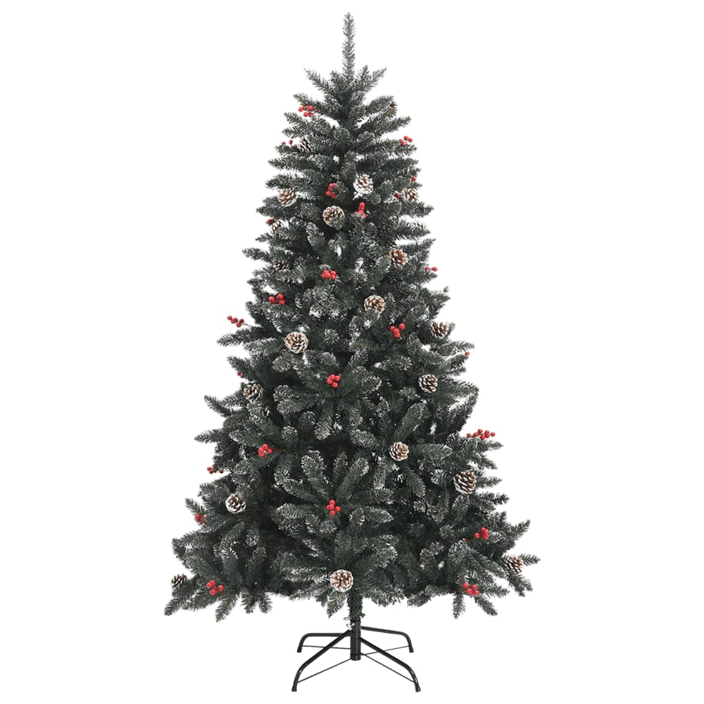 Christmas Tree Green and White PVC and Steel 59.1 in