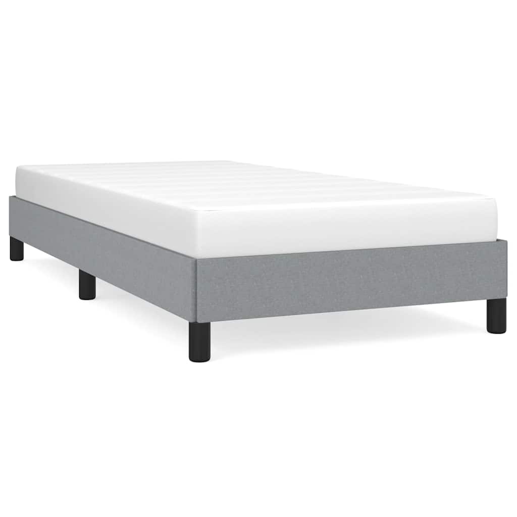 Bed Frame Light Grey Polyester, Plywood, Engineered wood Twin XL