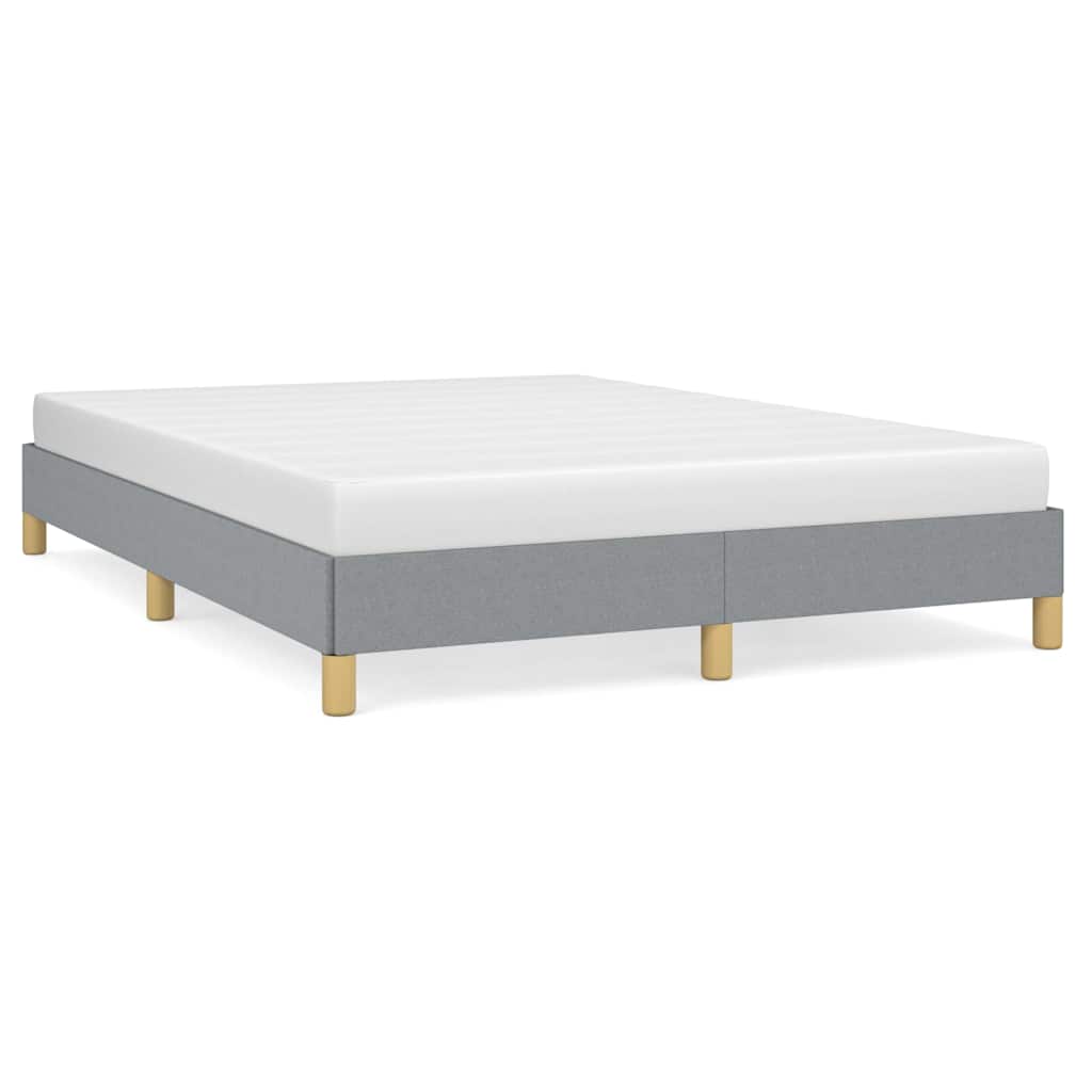 Bed Frame Light Gray Polyester Fabric, Plywood, Engineered Wood