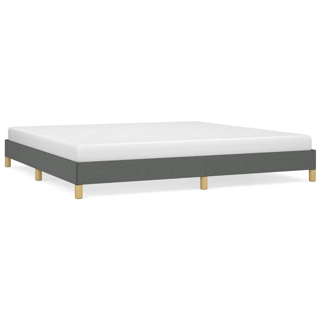 Bed Frame Dark Gray 100% Polyester, Plywood, Engineered Wood King