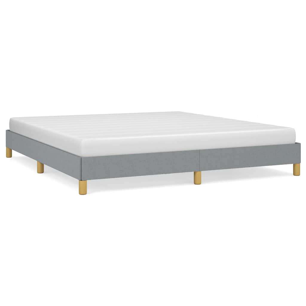 Bed Frame Light gray Polyester, Plywood, Engineered wood