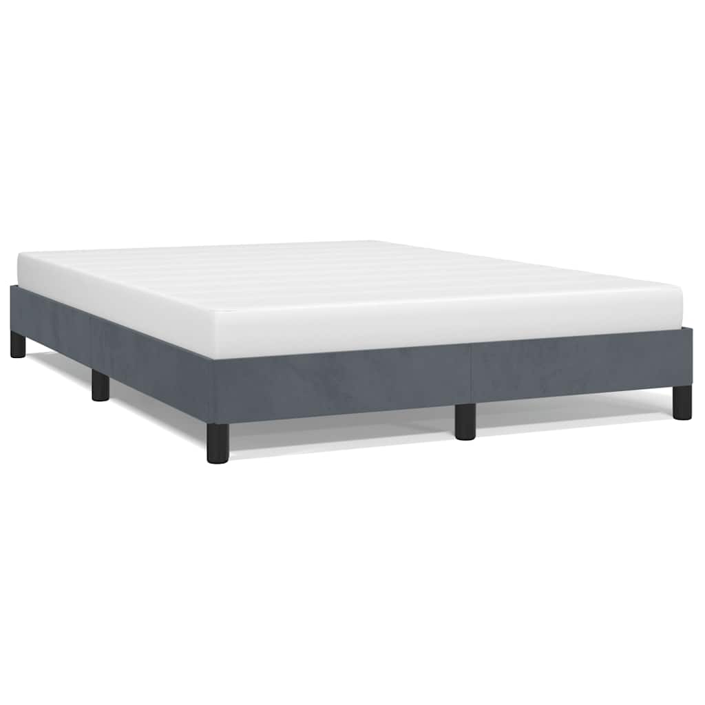 Bed Frame Dark Grey Velvet (100% polyester), plywood, engineered wood