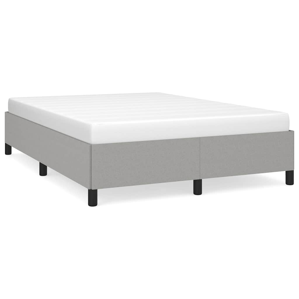 Bed Frame Light grey Polyester, Plywood, Engineered wood Queen