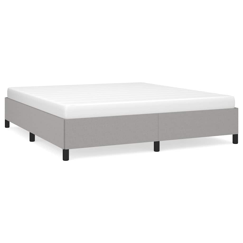 Bed Frame Light Gray 100% Polyester, Plywood, Engineered Wood