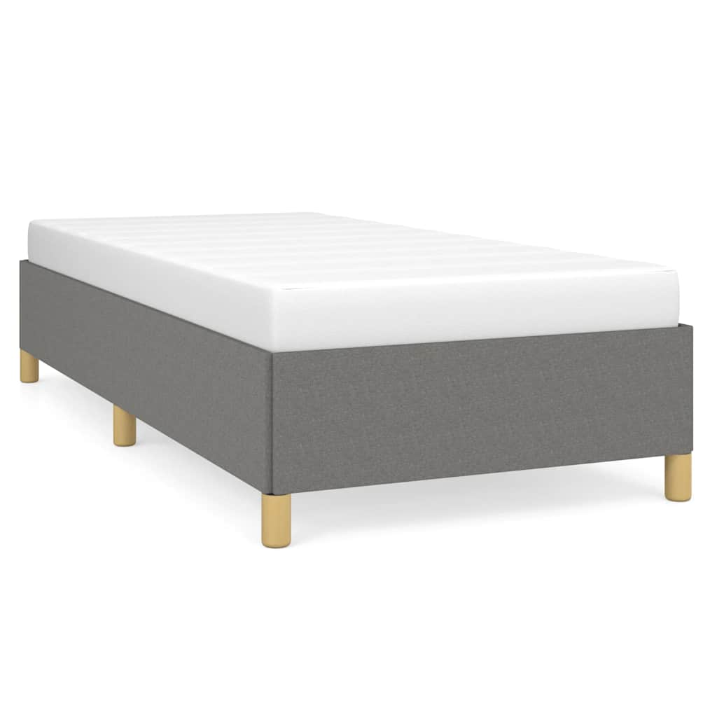 Bed Frame Dark Grey Polyester, Plywood, Engineered Wood Twin XL