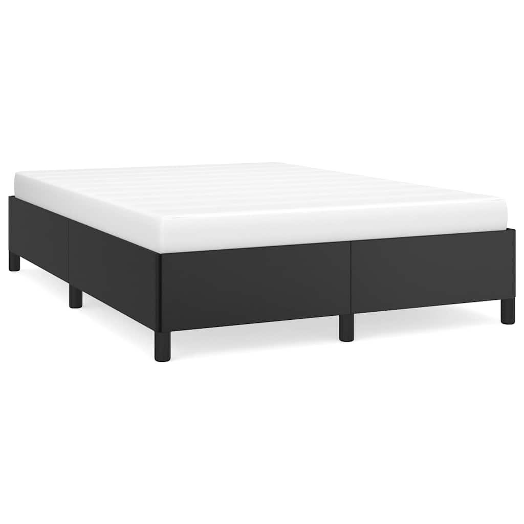 Bed Frame Black Faux leather, plywood, engineered wood Full Bed
