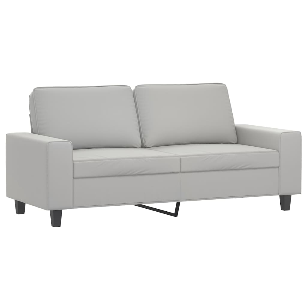 2-Seater Sofa Light Gray 55.1" Microfiber Fabric