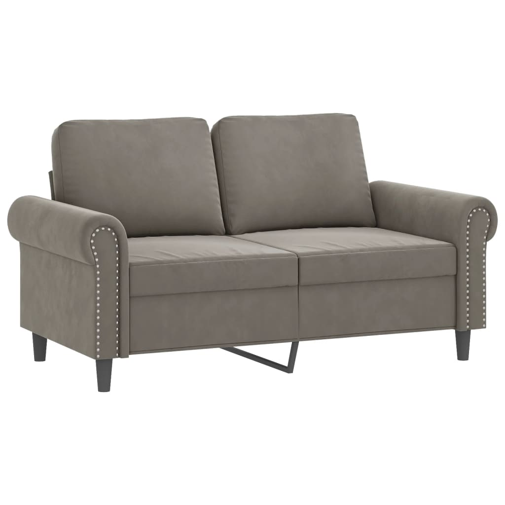 2-Seater Sofa Light Gray 47.2" Velvet