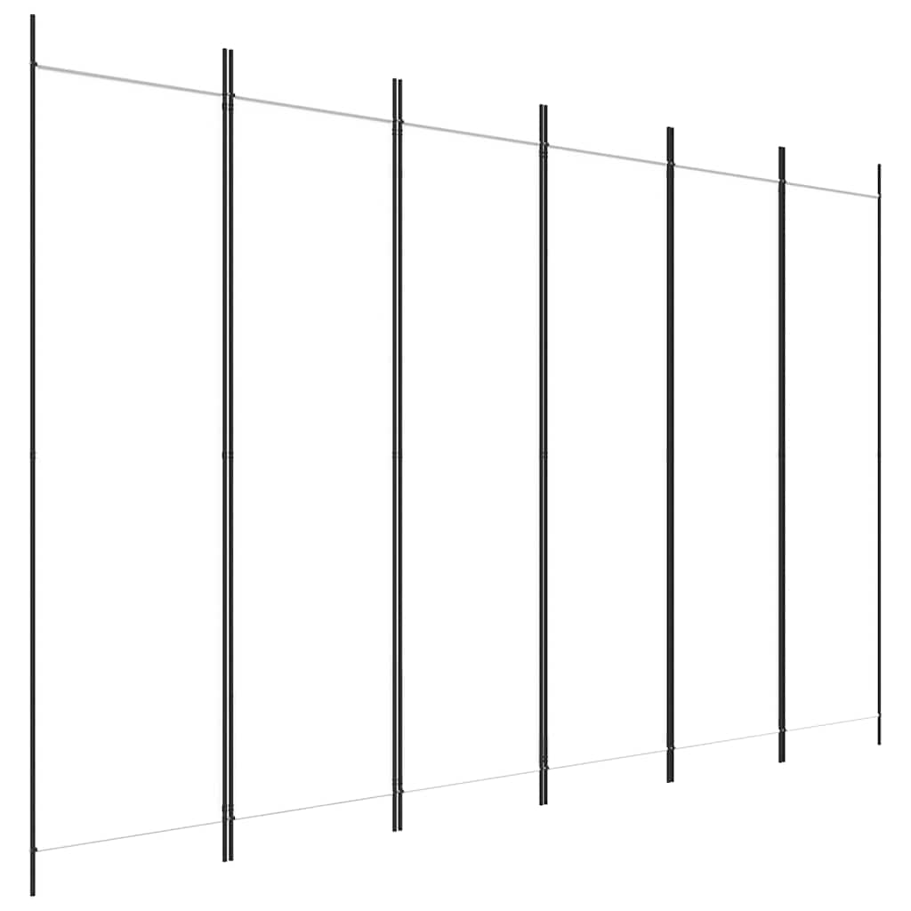 6-Panel Room Divider White 118.1"x78.7" Fabric