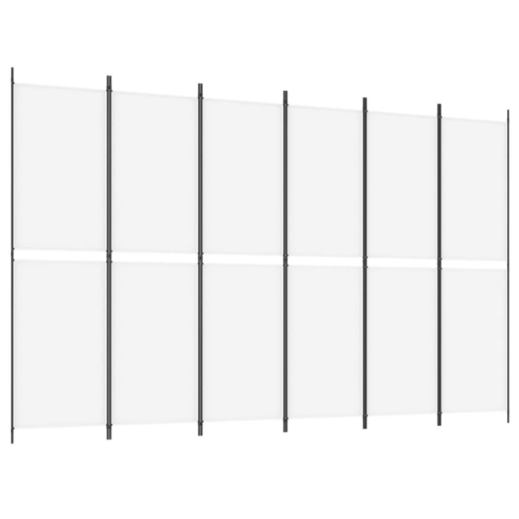 6-Panel Room Divider White 118.1"x78.7" Fabric