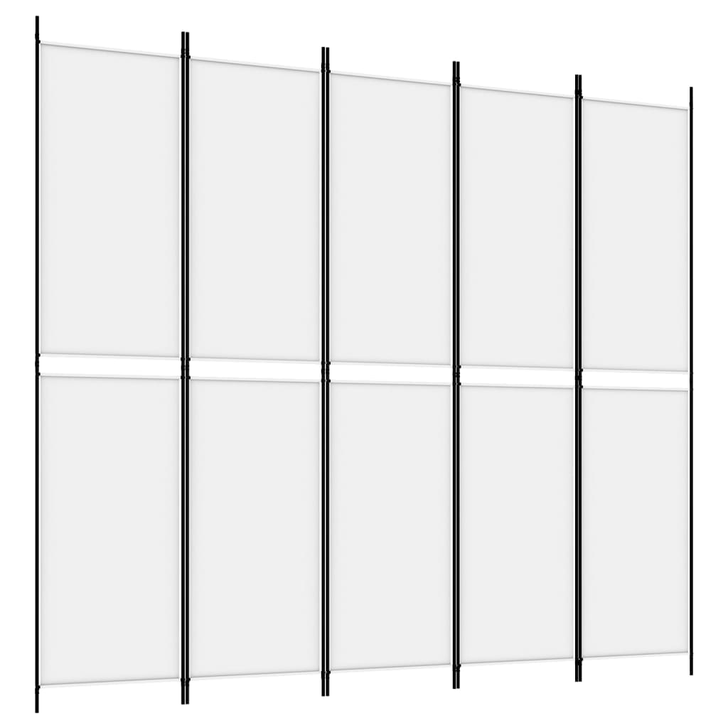 5-Panel Room Divider White 98.4"x86.6" Fabric