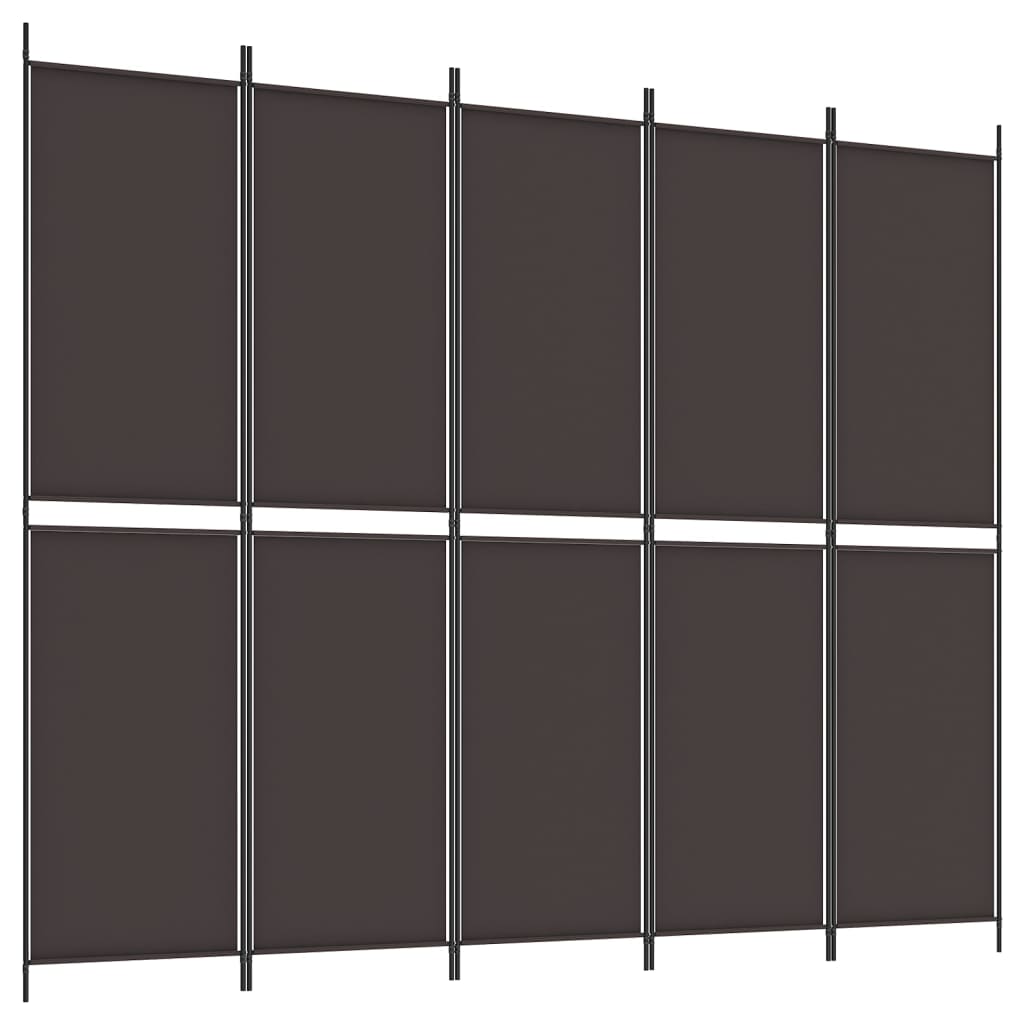 6-Panel Room Divider Brown 118.1"x86.6" Fabric